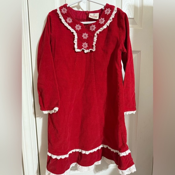 Hanna Andersson Corduroy Holiday Dress - size 6-7 - Picture 1 of 10
